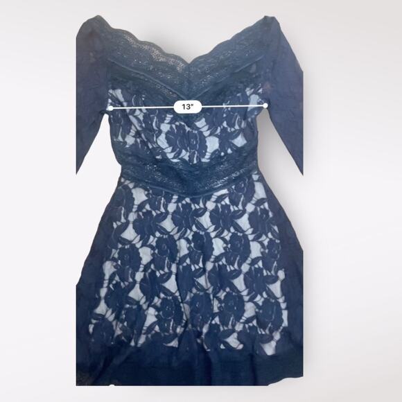 Free People Lacey Affair Lace Cutout Small Black Mini Dress Size S - Picture 4 of 8